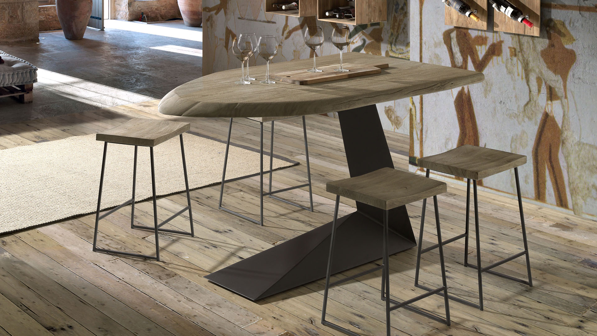 Table extérieure Printemps - Bois alu sur mesure artisanal