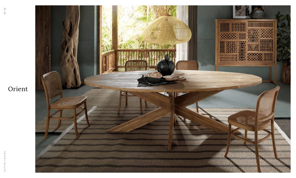 Salle à manger en rotin : tables, chaises, meubles de qualité.